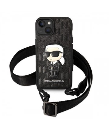 Karl Lagerfeld KLHCP14MSTKMK iPhone 14 Plus 6.7" black/black hardcase Monogram Ikonik Patch