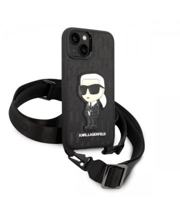 Karl Lagerfeld KLHCP14MSTKMK iPhone 14 Plus 6.7" black/black hardcase Monogram Ikonik Patch