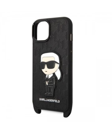 Karl Lagerfeld KLHCP14MSTKMK iPhone 14 Plus 6.7" black/black hardcase Monogram Ikonik Patch