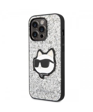 Karl Lagerfeld KLHCP14XG2CPS iPhone 14 Pro Max 6.7" silver/silver hardcase Glitter Choupette Patch