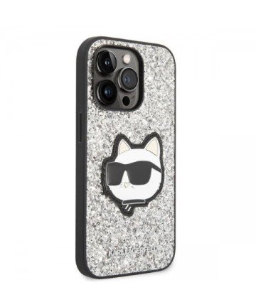 Karl Lagerfeld KLHCP14XG2CPS iPhone 14 Pro Max 6.7" silver/silver hardcase Glitter Choupette Patch