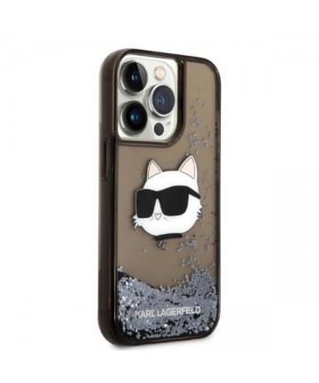 Karl Lagerfeld KLHCP14XLNCHCK iPhone 14 Pro Max 6.7" black/black hardcase Glitter Choupette Head
