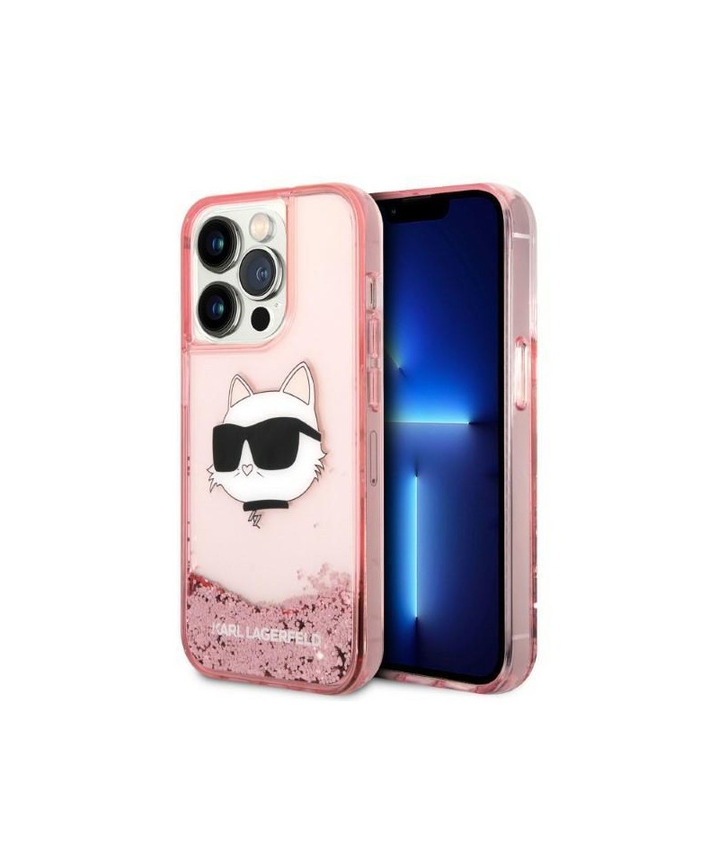 Karl Lagerfeld KLHCP14XLNCHCP iPhone 14 Pro Max 6.7" pink/pink hardcase Glitter Choupette Head