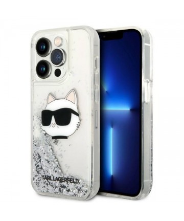 Karl Lagerfeld KLHCP14XLNHCS iPhone 14 Pro Max 6.7" silver/silver hardcase Glitter Choupette Head