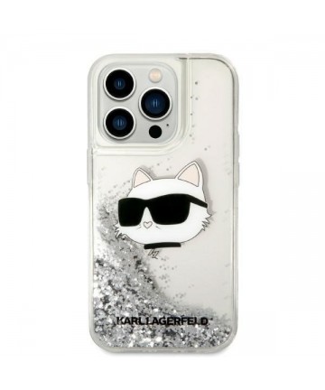 Karl Lagerfeld KLHCP14XLNHCS iPhone 14 Pro Max 6.7" silver/silver hardcase Glitter Choupette Head
