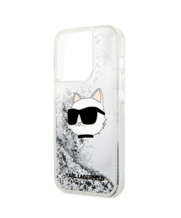 Karl Lagerfeld KLHCP14XLNHCS iPhone 14 Pro Max 6.7" silver/silver hardcase Glitter Choupette Head