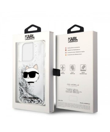 Karl Lagerfeld KLHCP14XLNHCS iPhone 14 Pro Max 6.7" silver/silver hardcase Glitter Choupette Head