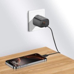 Tech-Protect NCA30 PD 30W / QC3.0 USB-A / USB-C wall charger - black