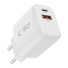Tech-Protect NCA20 PD 20W QC3.0 USB-A / USB-C Wall Charger + USB-C / Lightning Cable 100cm - White