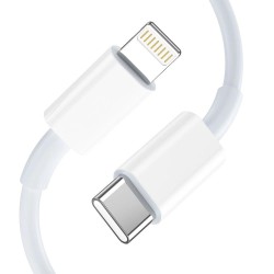 Tech-Protect NCA20 PD 20W QC3.0 USB-A / USB-C Wall Charger + USB-C / Lightning Cable 100cm - White
