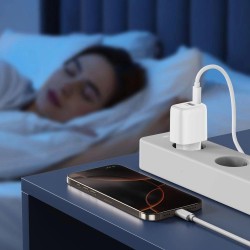 Tech-Protect NCA20 PD 20W QC3.0 USB-A / USB-C Wall Charger + USB-C / Lightning Cable 100cm - White