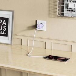 Tech-Protect NCM33 PD 33W QC3.0 USB-C / USB-C Wall Charger - Purple
