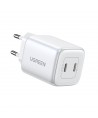 GaN Fast Charger 2 x USB-C 45W QC PD Ugreen CD294 - White
