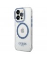 Guess GUHMP14XHTRMB iPhone 14 Pro Max 6.7" blue/blue hard case Metal Outline Magsafe