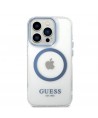 Guess GUHMP14XHTRMB iPhone 14 Pro Max 6.7" blue/blue hard case Metal Outline Magsafe