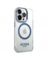 Guess GUHMP14XHTRMB iPhone 14 Pro Max 6.7" blue/blue hard case Metal Outline Magsafe