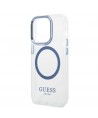 Guess GUHMP14XHTRMB iPhone 14 Pro Max 6.7" blue/blue hard case Metal Outline Magsafe