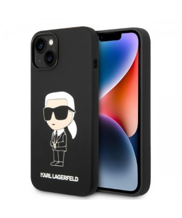 Karl Lagerfeld KLHMP14MSNIKBCK iPhone 14 Plus 6.7" hardcase black/black Silicone Ikonik Magsafe