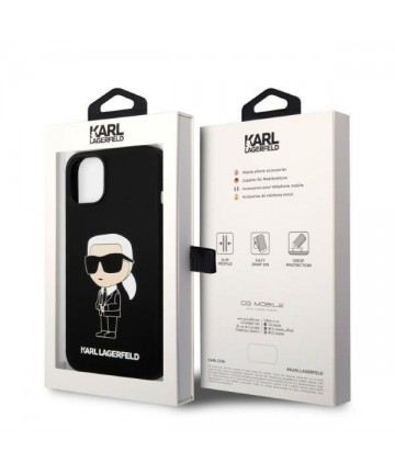 Karl Lagerfeld KLHMP14MSNIKBCK iPhone 14 Plus 6.7" hardcase black/black Silicone Ikonik Magsafe