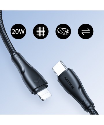Joyroom Surpass Series A11 Lightning / USB-C 20W 1.2 m cable - black