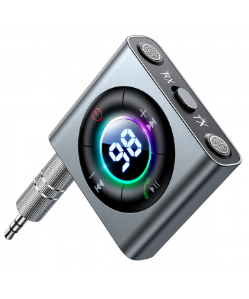 Joyroom Bluetooth AUX transmitter (transmitter / receiver) for car, TV gray (JR-CB2)