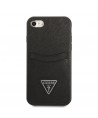 Guess GUHCI8PSATPK iPhone 7/8 SE 2020 / SE 2022 hardcase black/black hardcase Saffiano Triangle Logo Cardslot