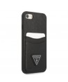 Guess GUHCI8PSATPK iPhone 7/8 SE 2020 / SE 2022 hardcase black/black hardcase Saffiano Triangle Logo Cardslot