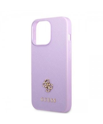 Guess GUHCP13LPS4MU iPhone 13 Pro / 13 6.1" purple/purple hardcase Saffiano 4G Small Metal Logo