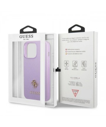 Guess GUHCP13LPS4MU iPhone 13 Pro / 13 6.1" purple/purple hardcase Saffiano 4G Small Metal Logo