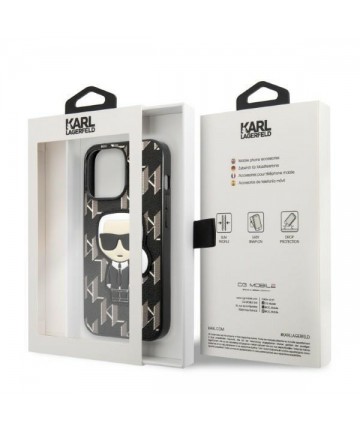 Karl Lagerfeld KLHCP13LPMNIKBK iPhone 13 Pro / 13 6.1" hardcase black/black Monogram Ikonik Patch