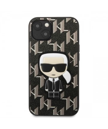 Karl Lagerfeld KLHCP13SPMNIKBK iPhone 13 mini 5.4" hardcase black/black Monogram Ikonik Patch