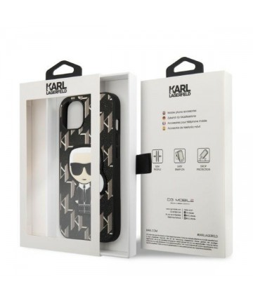 Karl Lagerfeld KLHCP13SPMNIKBK iPhone 13 mini 5.4" hardcase black/black Monogram Ikonik Patch