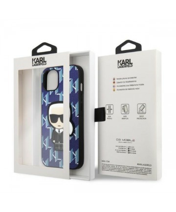 Karl Lagerfeld KLHCP13SPMNIKBL iPhone 13 mini 5.4" hardcase blue/blue Monogram Ikonik Patch