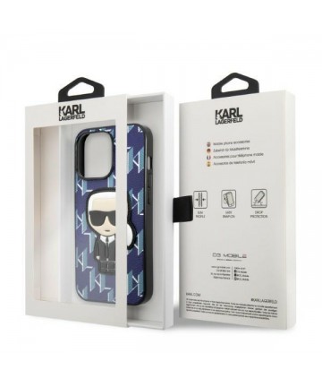 Karl Lagerfeld KLHCP13XPMNIKBL iPhone 13 Pro Max 6.7" hardcase blue/blue Monogram Ikonik Patch