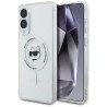 Karl Lagerfeld Button Choupette Head Printed Logo MagSafe Case for Samsung Galaxy S25 Edge - White