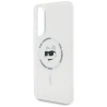 Karl Lagerfeld Button Choupette Head Printed Logo MagSafe Case for Samsung Galaxy S25 Edge - White