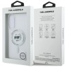 Karl Lagerfeld Button Choupette Head Printed Logo MagSafe Case for Samsung Galaxy S25 Edge - White