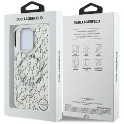 Karl Lagerfeld IML Karl Script Pattern MagSafe Case for iPhone 16 Pro - White