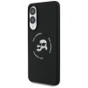 Karl Lagerfeld Silicone nauble Heads And Circle MagSafe case for Samsung Galaxy S25 Edge - black