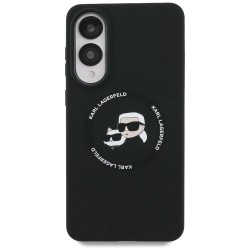 Karl Lagerfeld Silicone nauble Heads And Circle MagSafe case for Samsung Galaxy S25 Edge - black