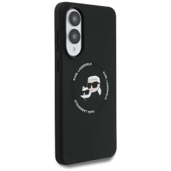 Karl Lagerfeld Silicone nauble Heads And Circle MagSafe case for Samsung Galaxy S25 Edge - black