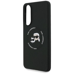 Karl Lagerfeld Silicone nauble Heads And Circle MagSafe case for Samsung Galaxy S25 Edge - black