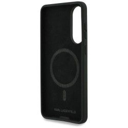 Karl Lagerfeld Silicone nauble Heads And Circle MagSafe case for Samsung Galaxy S25 Edge - black