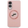 Karl Lagerfeld Silicone Nauble Heads And Circle MagSafe Case for Samsung Galaxy S25 Edge - Pink
