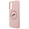 Karl Lagerfeld Silicone Nauble Heads And Circle MagSafe Case for Samsung Galaxy S25 Edge - Pink