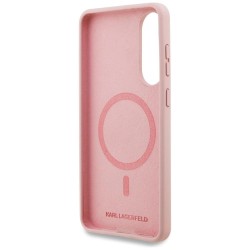 Karl Lagerfeld Silicone Nauble Heads And Circle MagSafe Case for Samsung Galaxy S25 Edge - Pink