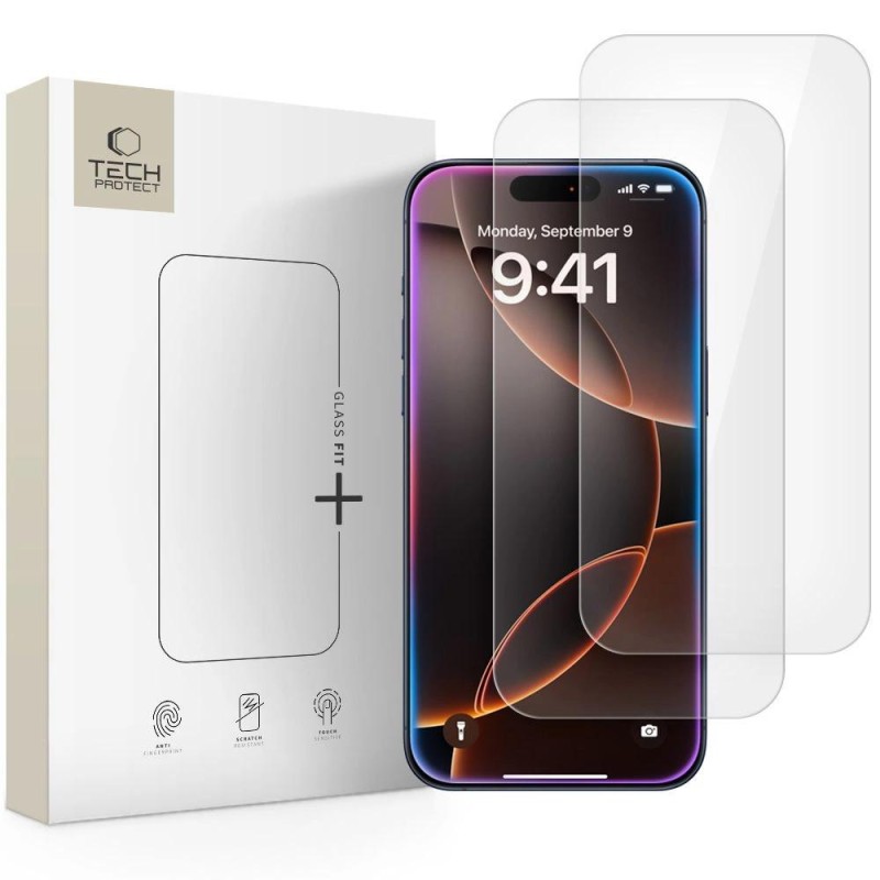Tech-Protect Glass Fit+ 2-pack tempered glass for iPhone 17 Air - transparent