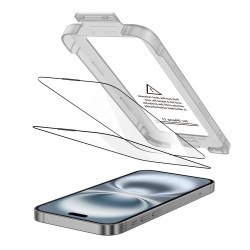 Tech-Protect Quick Set+ 2-pack tempered glass for iPhone 17 - black