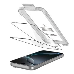 Tech-Protect Quick Set+ 2-pack tempered glass for iPhone 17 Pro Max - black