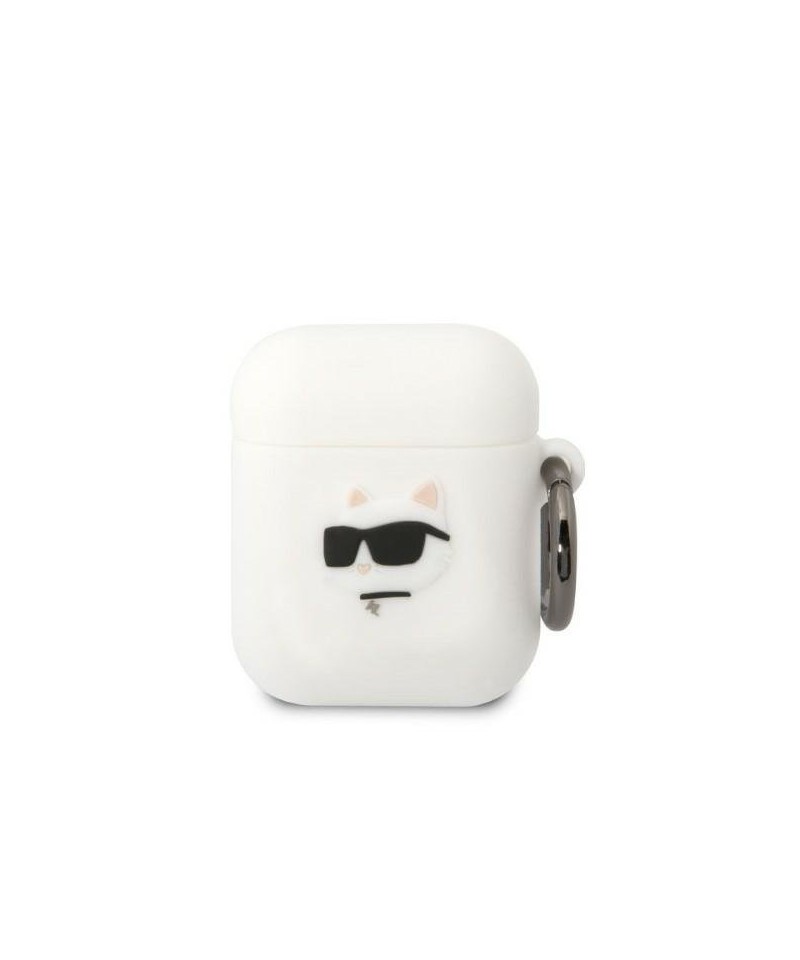 Karl Lagerfeld KLA2RUNCHH AirPods 1/2 cover white/white Silicone Choupette Head 3D